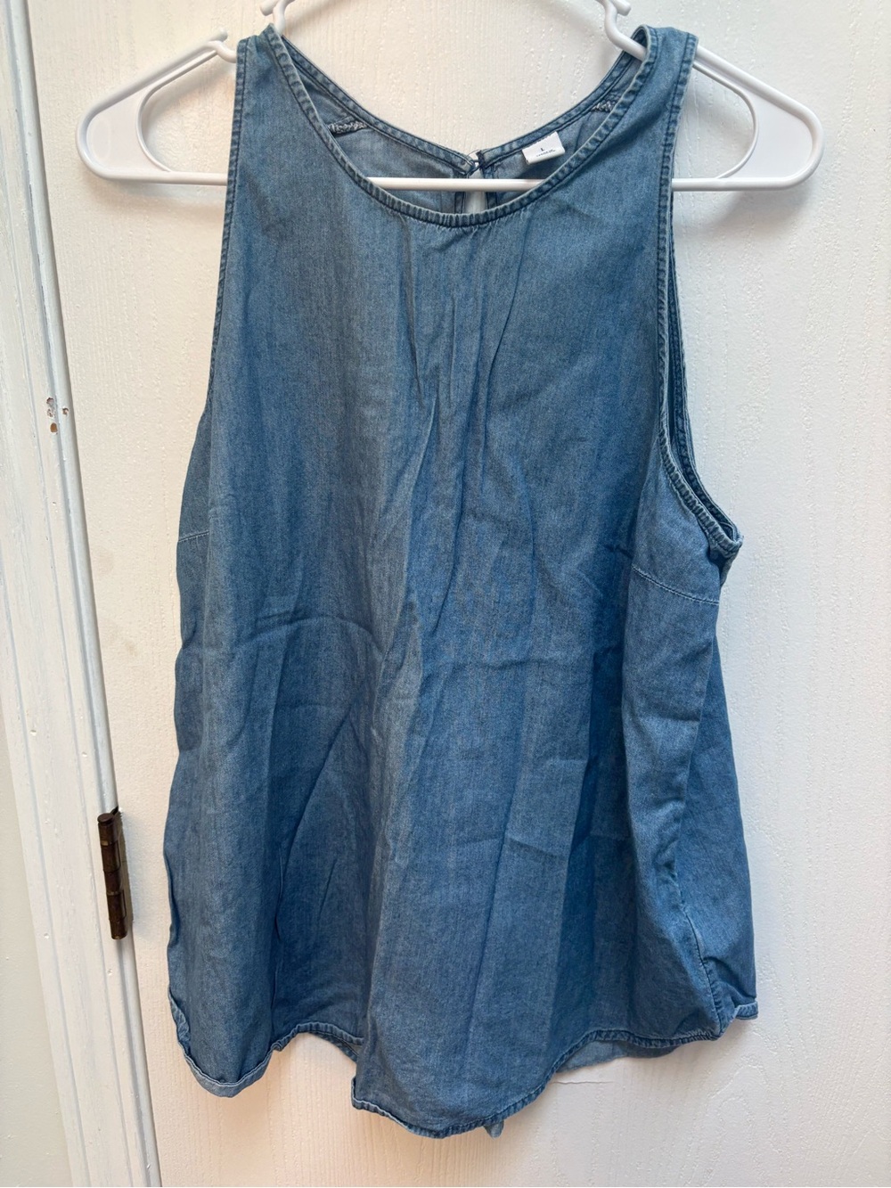 Old Navy Light Blue Denim A-Line Tank Top